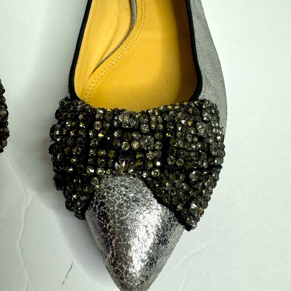 Tory Burch Vanessa Crystal Bow Pointed Toe Flats Size 8 - Picture 5 of 12